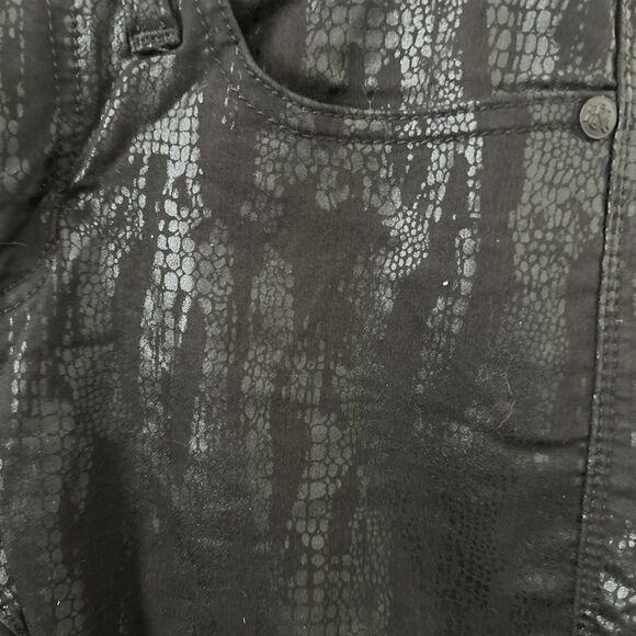 ROCK & REPUBLIC Snake Print Pants Womens 8 Black Berlin - Picture 3 of 15